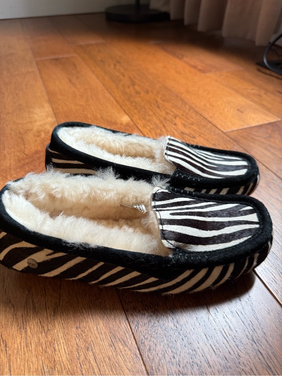 UGG Shoes - Ugg Zebra Print Fuzzy Lined Moccasin Slippers